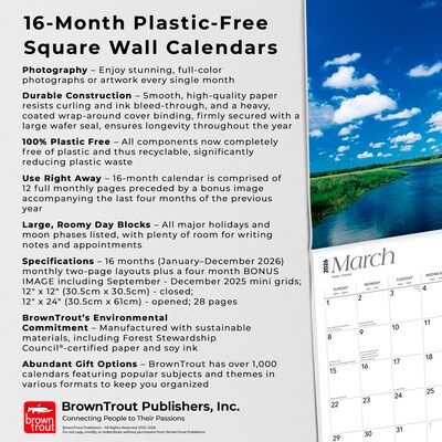 2026 BrownTrout Florida Wild & Scenic 12" x 12" Monthly Wall Calendar (9798330703272)