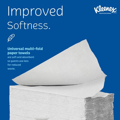Kleenex Multifold Paper Towels, 1-ply, White, 150 Sheets/Pack, 16 Packs/Carton (01890)
