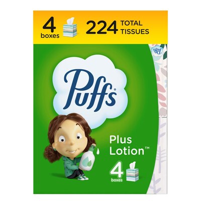 Puffs Plus Lotion White Facial Tissues, 2-Ply - 56 count