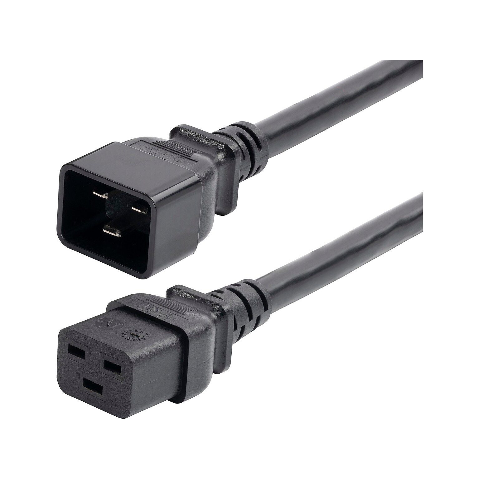 StarTech 2 C19 to C20 Power Cable, Male to Female, Black (BA16-2200-POWER-CORD)