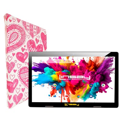 Linsay Octa Core 10.1" Tablet, 4GB RAM, 128GB Storage, Android 13, Bundled with Love shape Case and Stylus Pen