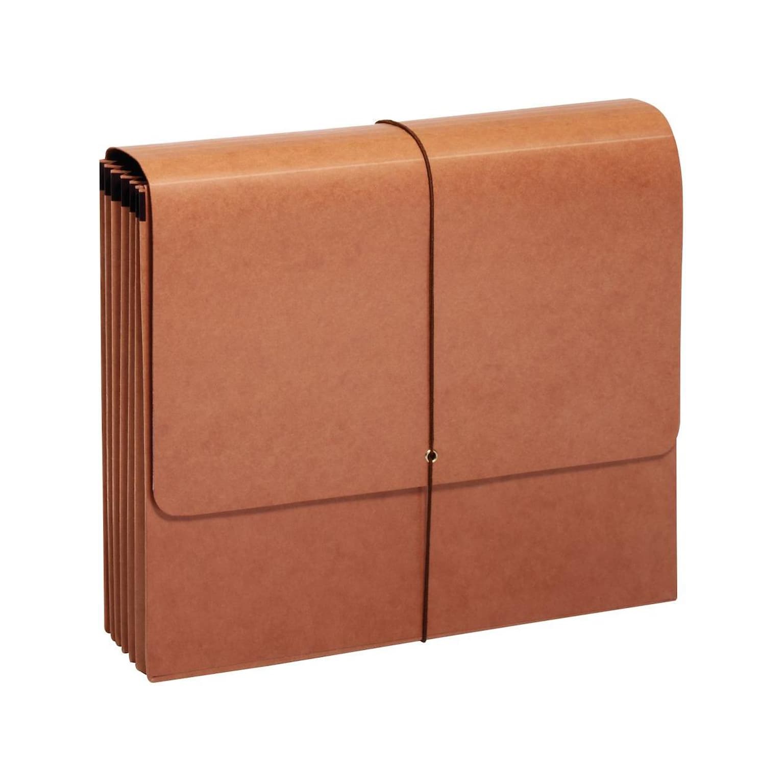 Pendaflex Moisture Resistant Reinforced Expanding Wallet with Flap & Cord Closure, Letter Size, Brown, 10/Box (1073G-OX)