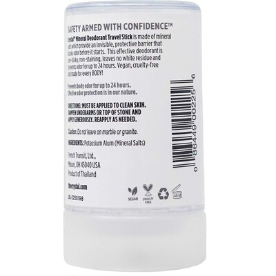 Crystal Body Deodorant, 1.5 oz Stick , 8 Sticks/Bag, 6 Bags/Carton
