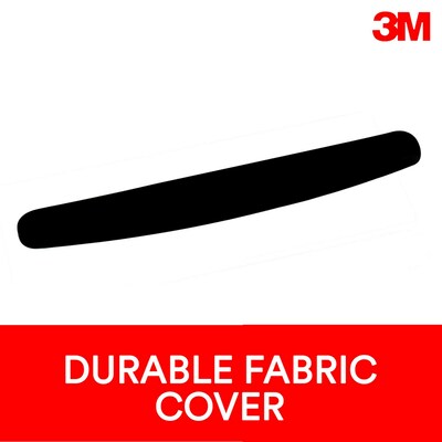 3M™ Foam Wrist Rest for Keyboards, Black, Durable Fabric Cover, Anti-microbial Product Protection (WR209MB)