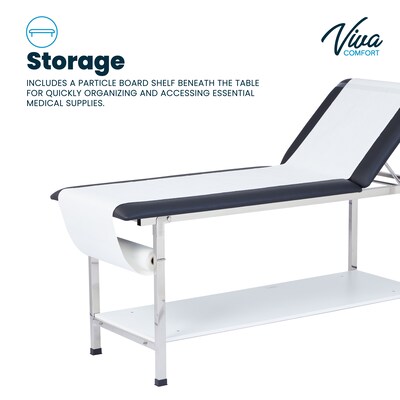Viva Comfort Adjustable Exam Table, 440 lbs. Capacity, Black (ADI996-02-BLK-MK)
