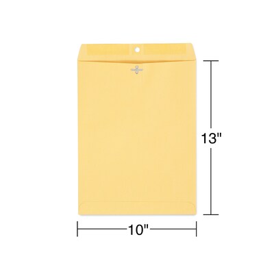 Staples Kraft Clasp & Moistenable Glue Catalog Envelopes, 10 x 13, Brown, 100/Box (ST187039-CC)