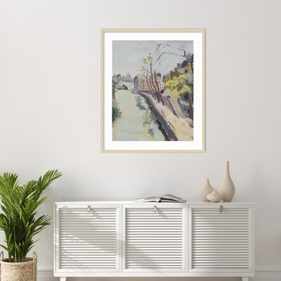 Amanti Art Grand Quay Paris by Anne Durham Wood Framed Wall Art Print, 35" x 41" (A42677451182)