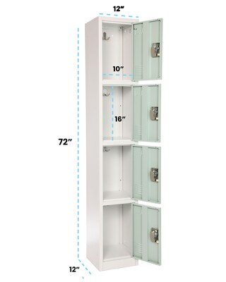 AdirOffice 72'' 4 Tier Misty Green Storage Locker, 4/Pack (ADI629-204-MGRN-PKG-4)