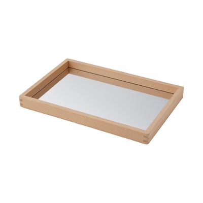 TickiT Small Wooden Mirror Tray, Natural (CTU73536)