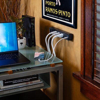 CyberPower CSP 6-Outlet 2-USB Port Surge Protector, 4', 1500 Joules, Black (CSP604UC)