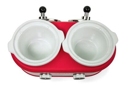 Nostalgia Game Day 1.25-Quart Two-Section Slow Cooker, Red/White (GDDSC125RDSL)