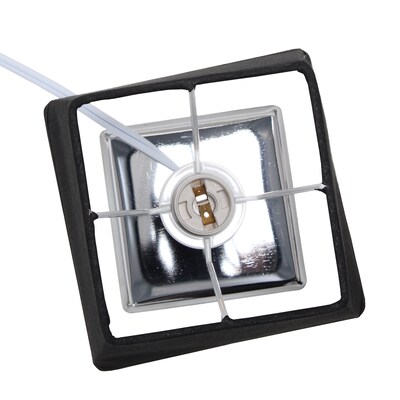 Creekwood Home Square Chrome 9.65" LED Table Lamp, Black (CWT-1013-BK)