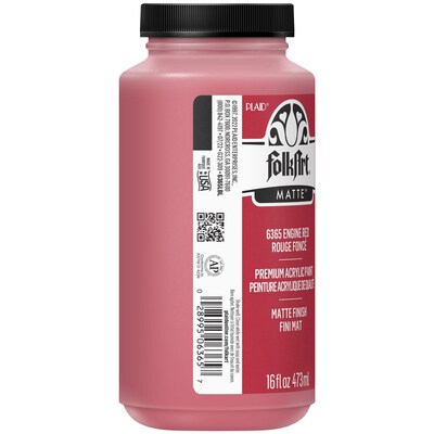 FolkArt Acrylic Paint Matte, 16oz., Engine Red, 2/Pack (FLK6365-2)