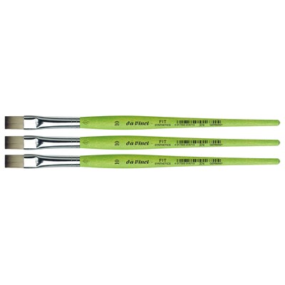 da Vinci FIT Mixed Media Synthetic Bristle, Flat Brush, 3/Pack (DVXVA37410-3)