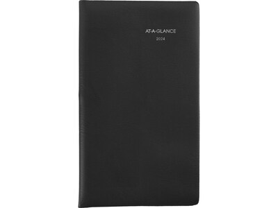 2024 AT-A-GLANCE DayMinder 3.5 x 6 Weekly Planner, Black (SK48-00-24)