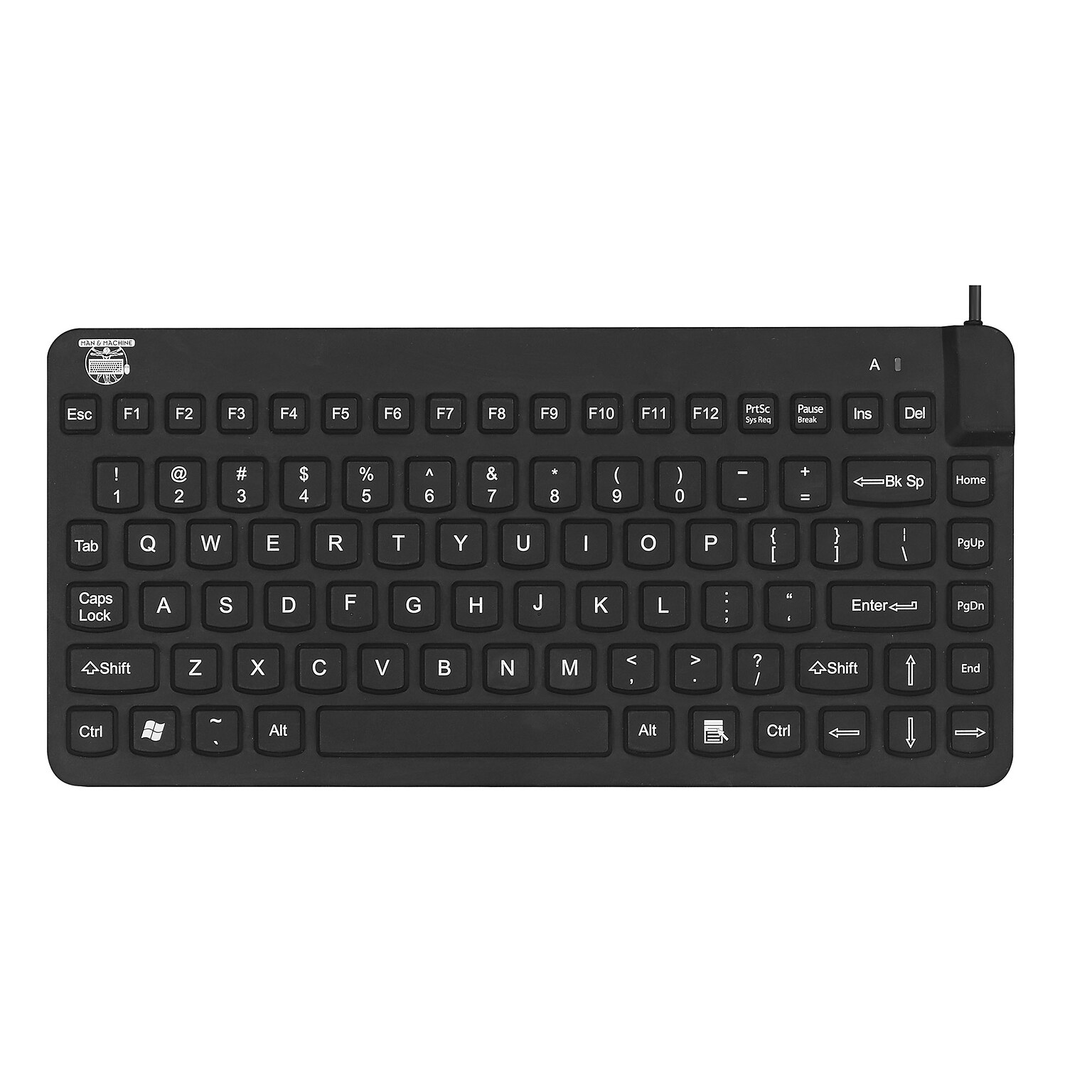 Man & Machine Slim Cool Wired Ergonomic Waterproof Keyboard, Black (SCLP/B5)