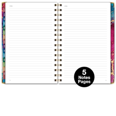 2027 Excello Brands 6" x 8" Weekly & Monthly Standard Planner, Paperboard Cover, Rainbow Gold Marble (FSHN-CY27-58-36)