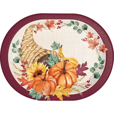Say Hooray! Fall Feast Paper Plates and Guest Towels Kit, Multicolored, 48/Pack (DTC9389E2H)
