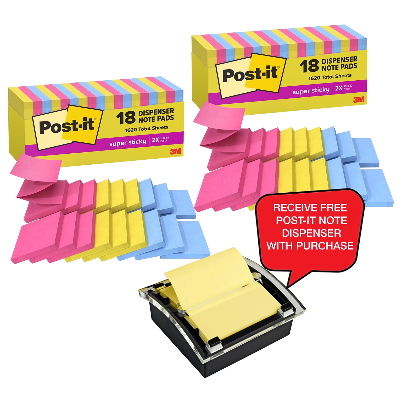 Free Post-It Note Dispenser w/Purchase of Pop-Up Note Summer Joy Cabinet 2/Pack