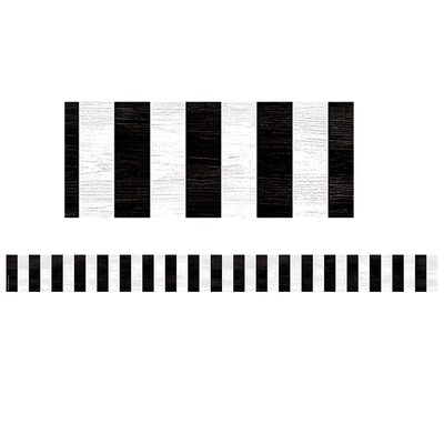 Teacher Created Resources Modern Farmhouse Black Stripes Straight Border Trim, 35 ft., Black, 6 Packs (TCR8512-6)