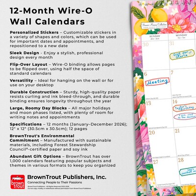 2026 BrownTrout Bonnie Marcus 12" x 12" Monthly Wall Calendar (9798330701575)