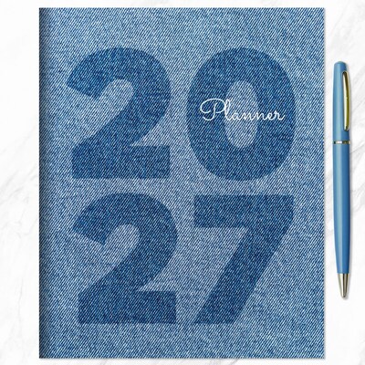 2027 TF Publishing Denim 6.5" x 8" Monthly Standard Planner, Paperboard Cover, Multicolored (27-4202)