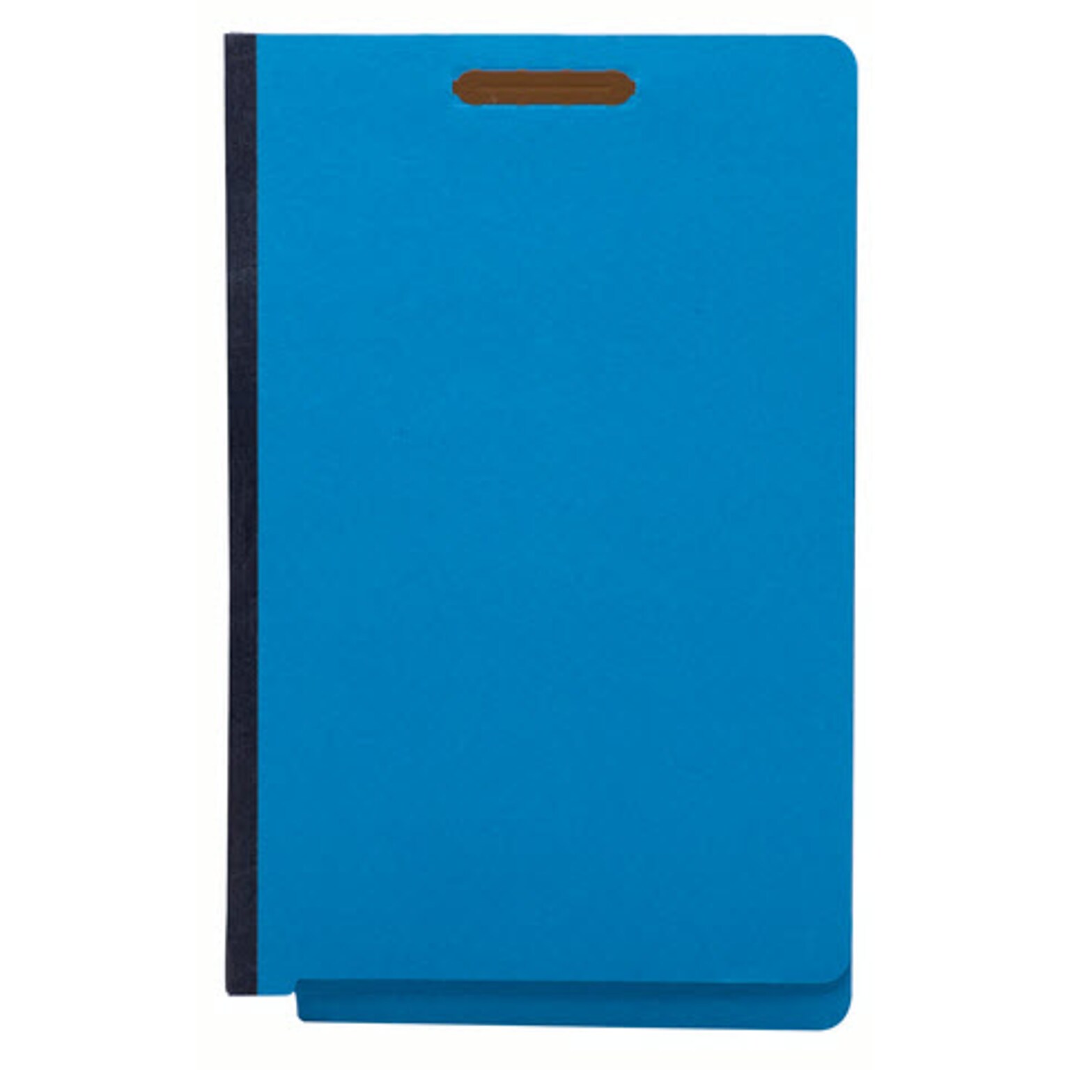Quill Brand® End-Tab Partition Folders, 2 Partitions, 6 Fasteners, Cobalt Blue, Legal, 15/Box (749026)