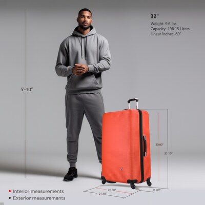 InUSA Royal 34" Hardside Suitcase, 4-Wheeled Spinner, Orange (IUROY00XL-ORG)