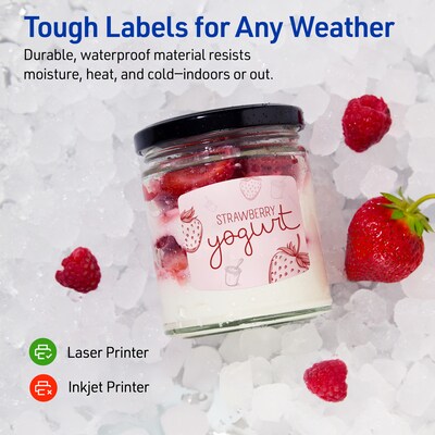 Avery Waterproof Arched Square Laser Multipurpose Labels, 2" x 2-3/16", White, 120/Pack (19479399152)