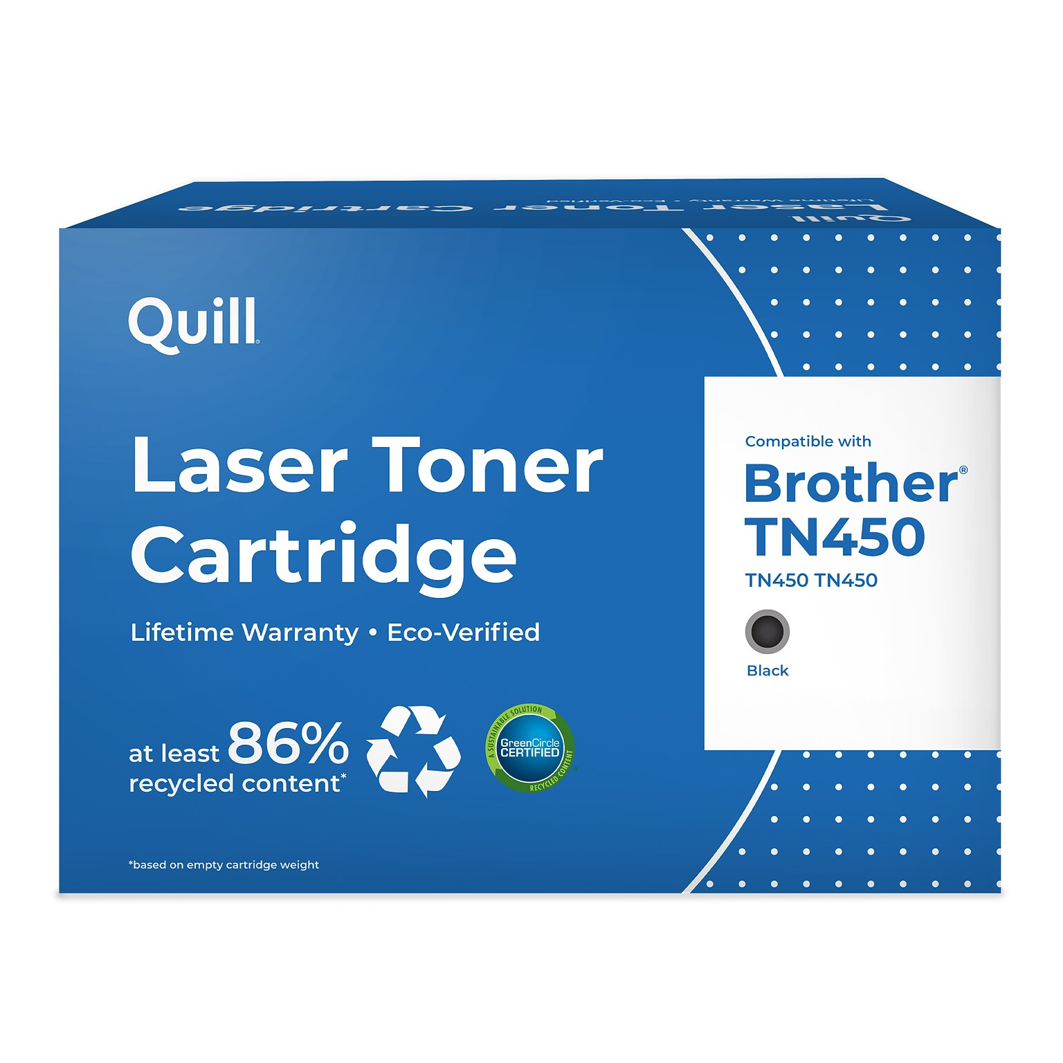 Quill Brand® Remanufactured Black High Yield Toner Cartridge Replacement for Brother TN-450 (TN450), 2/Pack (Lifetime Warranty)