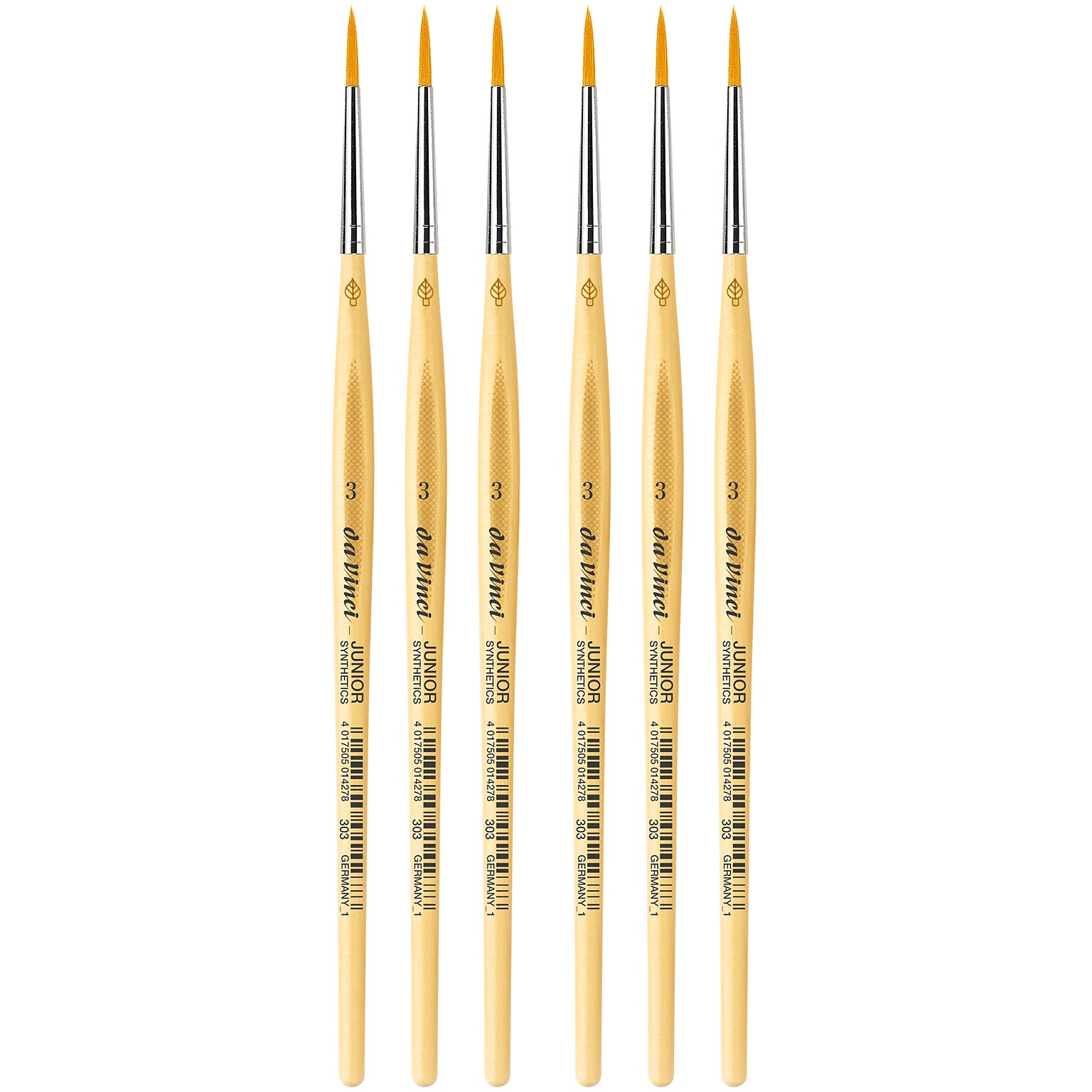 da Vinci JUNIOR Mixed Media Synthetic Bristle, Round Brush, 6/Bundle (DVXVA3033-6)