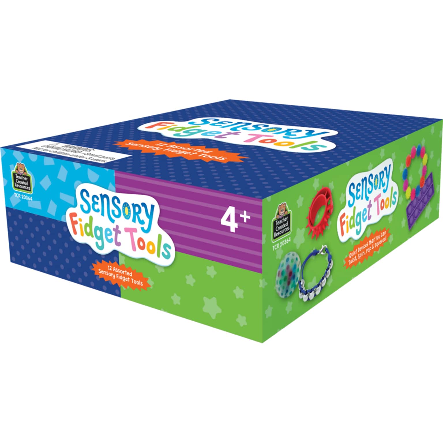 Teacher Created Resources Sensory Fidget Tools, Assorted Colors, 12/Pack (TCR20364)