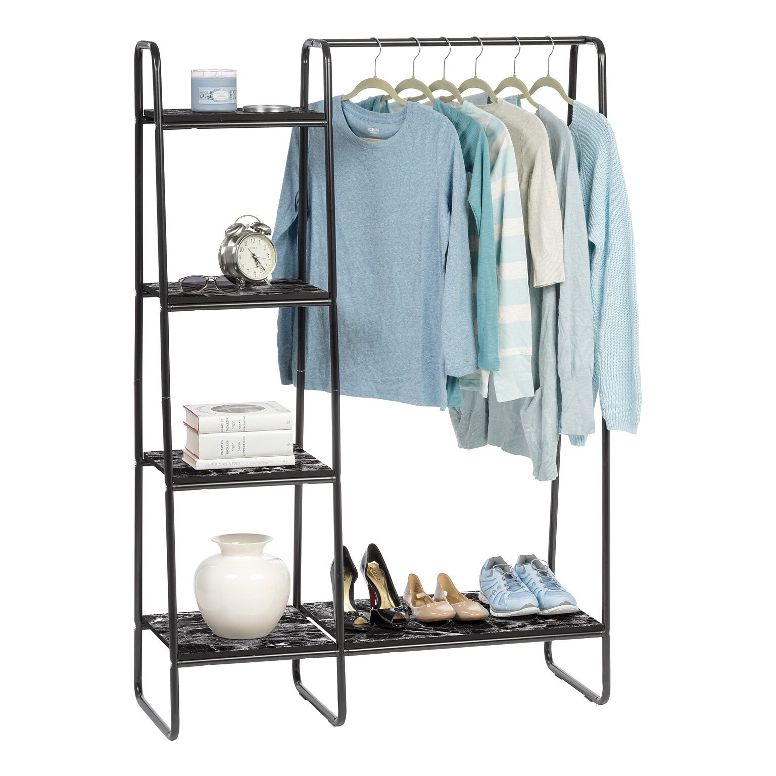Iris 8.88 x 6.75 Garment Rack, Black Metal (596277)