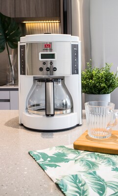 Melitta Aroma Enhance 10-Cups Automatic Drip Coffee Maker, White/Stainless Steel (MCM003PULWH0)
