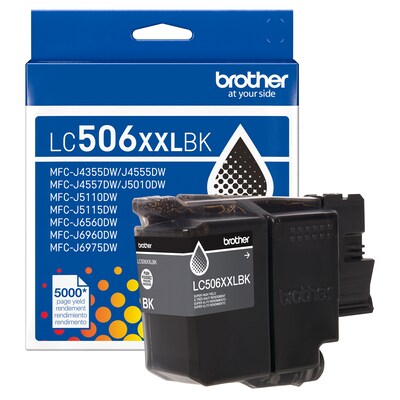 Brother LC506XXL Black Super High Yield Ink Cartridge, Prints Up to 5,000 Pages (LC506XXLBKS)