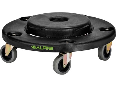 Alpine Industries Round Trash Can Dolly, Black, 2/Pack (ALP471-32-DOLLY-2pk)