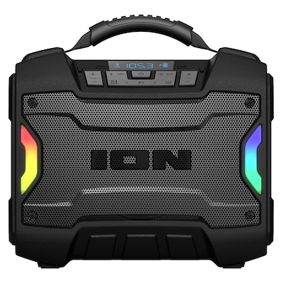 ION Tailgater TD Wireless Bluetooth Portable Speaker with TWS, Lights & FM/USB/Aux, Water Resistant, Black (TAILGATERTDXUS)