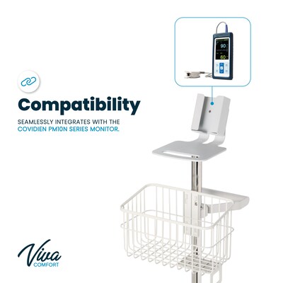 Viva Comfort Easy Mobility Secure Mounting Mobile Stand for Covidien PM10N Vital Signs Monitor, Whit