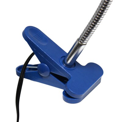Creekwood Home 15.25" Basic Clip On Reading Light with Flexible Gooseneck, Blue (CWD-1008-BL)