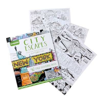 Crayola City Escapes Adult Coloring Book, 40 Pages, 2/Bundle (BIN040307-2)
