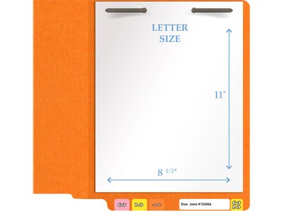 Medical Arts Press Heavy Duty End Tab File Folder, Straight-Cut, Letter Size, Orange, 40/Box (S-09461-ORG)