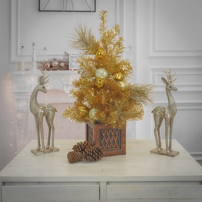 National Tree Company 36 Christmas Be Merry Table Top Tree in Pot, 35 Warm White LED Lights (DC13-3
