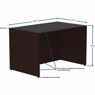 Lorell Essentials Series 48" W Desk Shell, Espresso (LLR18209)