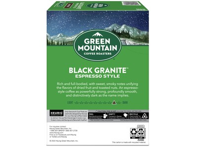 Green Mountain Black Granite Espresso Style Coffee Keurig® K-Cup® Pods, Dark Roast, 96/Carton (5000366650CT)