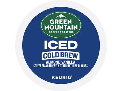 Green Mountain Coffee Roasters Iced Cold Brew Almond Vanilla Iced Coffee Keurig® K-Cup® Pods, Light Roast, 20/Box (5000372045)