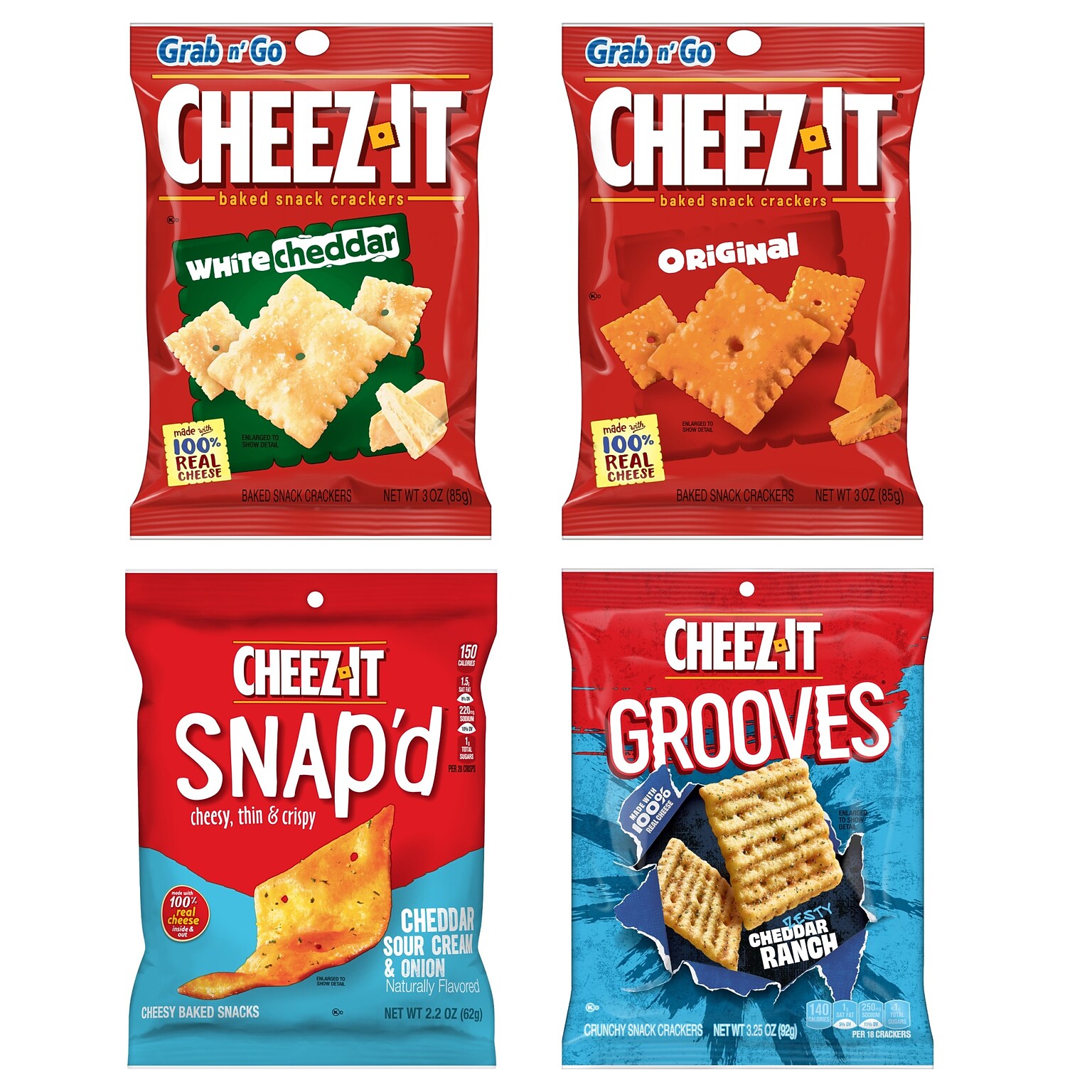 Cheez-It Baked Snack Crackers Variety Pack, 36/Carton (KEE12381)