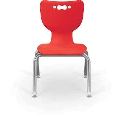 MooreCo 12" Hierarchy Student Chair with 4 Legs, Red/Chrome Base (703673595353)