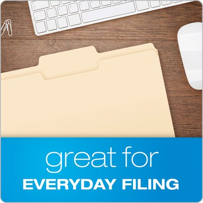 Pendaflex File Folder, 1-Tab, Letter Size, Manila, 100/Box (R752 1/3-2)