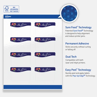 Avery Rectangle Multipurpose Labels, 2" x 3", White, 80/Pack (19479370443)