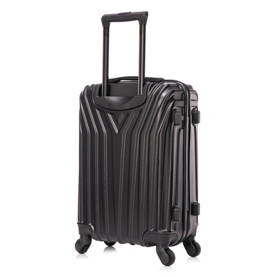 InUSA Vasty 22.44" Hardside Suitcase, 4-Wheeled Spinner, TSA Checkpoint Friendly, Black (IUVAS00S-BLK)